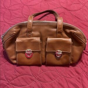 Perlina Brown Handbag 13.5” x 7” H